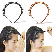 Load image into Gallery viewer, Ivyu Headbands for Women Head bands Hair Bands for Girls Thin Plastic Headband with Clips, Fashion Braided Headbands Double Layer Twist Plait Hair Tools, Double Bangs Hairstyle Hairpin for Work out
