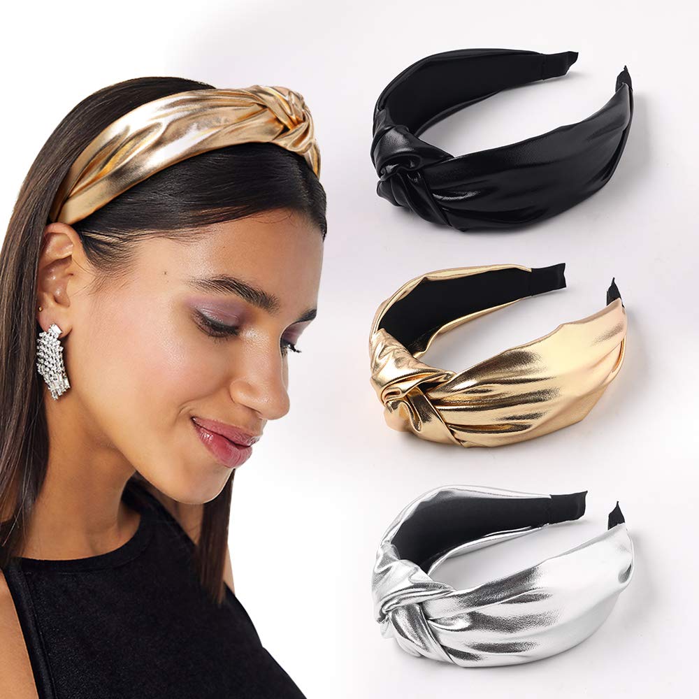 Headbands Women Hair Head Band- Knotted Wide Turban headband Fashion Cute Hairbands Hair Accessories for Girls and Women (YHHFG-017)
