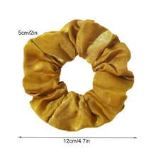 Load image into Gallery viewer, Silk Satin Scrunchies Women Hair Ties - Ivyu Big Scrunchy Ponytail Holder No Crease Hair Bands Soft Elastic No Hurt Your Hair for Vsco Girl Women Beige Gray Dard Yellow Light Yellow
