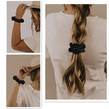 将图片加载到图库查看器，Velvet Scrunchies Hair Ties Women - Ivyu16 Pack Large Black Cute Scrunchy Vsco Girl Stuff Scrunchie Holder Gift for Women Hair Ties Elastic Bands
