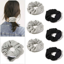 将图片加载到图库查看器，Pocket Scrunchies with Zipper Stash Scrunchy Hair Ties (Black Gray)
