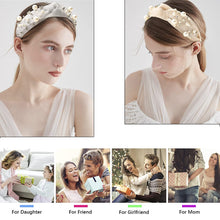 Load image into Gallery viewer, Headbands for Women Head Bands - Pearl Beaded Headband Diademas Para Mujer De Moda Hair Accessories Knotted Hairbands for Girls No Slip Fashion Cute Top Knot Headband Gift for Women Black Gray Beige
