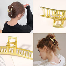 Load image into Gallery viewer, Ivyu Hair Claw Clips for Women - Nonslip Large Gold Banana Metal Barrettes Matte Claw Hair Clips Accessories for Girls French Fashion Strong Hold Jumbo No Damage Hairclips for Thick Long Curly Hair
