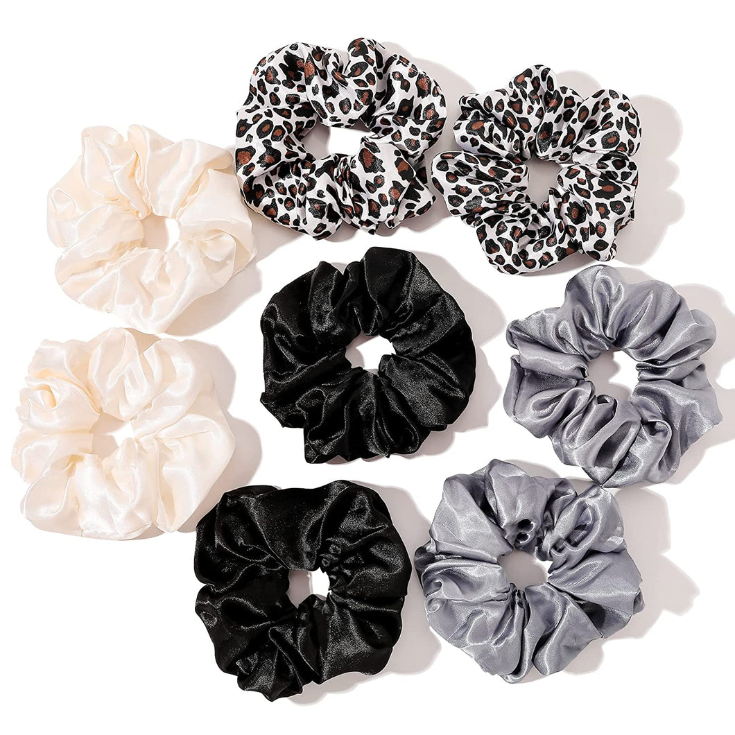 Scrunchies Hair Ties for Girls Women Elastics Bands Ponytail Holder Pack of Neutral Hair Accessories Big Large Scrunchie Cute Hairties for Thick Hair