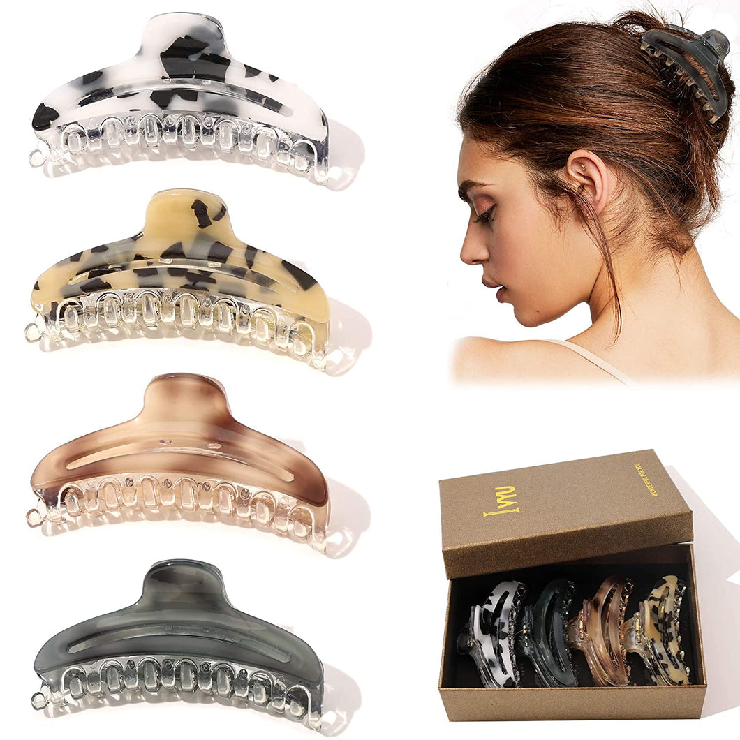 Ivyu Hair Claw Clips For Women - Tortoise Banana Jaw Clips for Girls Leopard Cheetah Print Accessories