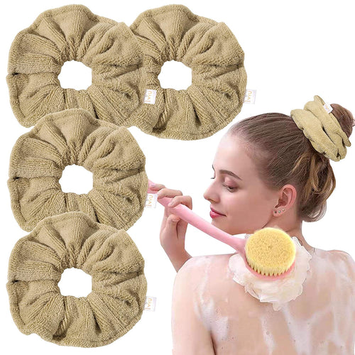Ivyu Microfiber Hair Drying Scrunchies Towels Fiber - Buns Large Scrunchie for Curl Hair for Bed Pool Shower Warp Wet Anti Frizz Hair Products Absorbent Fast Terry Cloth Scrunchy Gifts For Women Girls - Ivyu Beauty