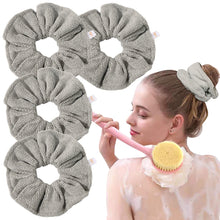 将图片加载到图库查看器，Ivyu Microfiber Hair Drying Scrunchies Towel Fiber Gray
