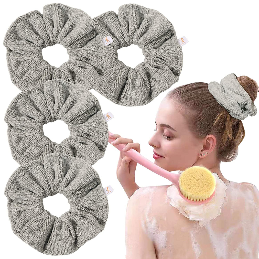 Ivyu Microfiber Hair Drying Scrunchies Towel Fiber Gray
